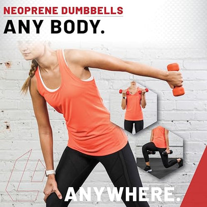 Lifeline Fitness Neoprene Dumbbell Weights - Premium Quality Equipment for Home Gym - Multiple Weight Options - style: 8 LB