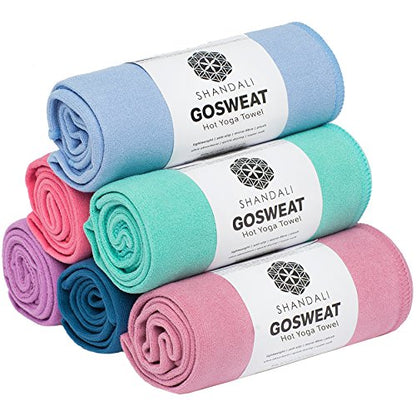 GoSweat Non-Slip Hot Yoga Towel with Super-Absorbent Soft Suede Microfiber in Many Colors, for Bikram Pilates and Yoga Mats.