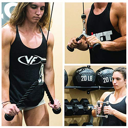 Valor Fitness Cable Crossover Machine - 17 Adjustable Positions with Pull Up Bars and Optional Bundle Attachments Max Weight 200 lb. Plate Loaded Pulley System for Home Gym Power Workout