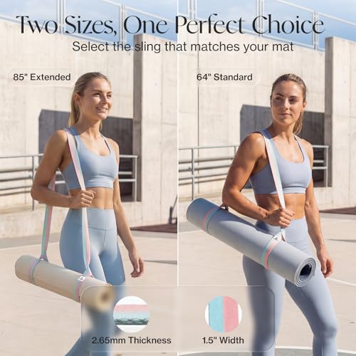 Tumaz Yoga Mat Strap Adjustable Carrier for All Yoga Mats, 2 Sizes - color: 09. Dark Purple, size: 64 IN