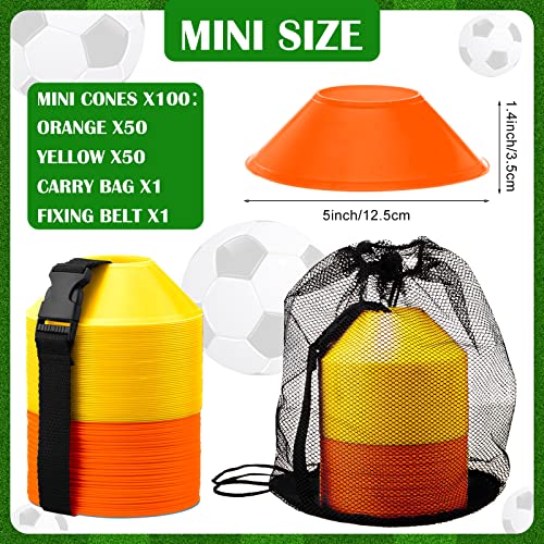 Hanaive Mini Soccer Cones for Agility Drills, 5 Inch - color: Orange,Yellow