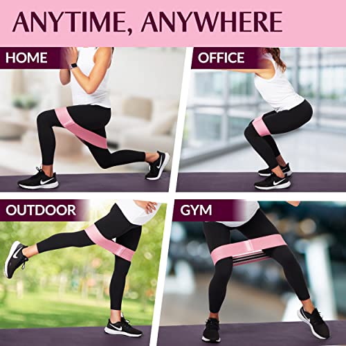 Premium Resistance Bands for Working Out - Exercise Bands to Workout Glutes, Thighs & Legs - No Slip Cloth Booty Bands for Gym & Home Fitness, Yoga, Strength & Pilates for Men/Women - 3 Levels