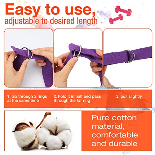Yoga Strap for Stretching Bulk 6ft Exercise Stretch Band with Metal D Ring Adjustable Pilates Non Elastic Yoga Belt for Women Men Physical Fitness Gym Workout Dance