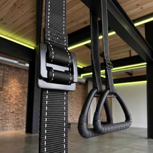 Gymnastic Rings, Gymnastic Rings Equipment, Pull-up Gymnastic Rings, Home Gymnastic Rings no-Punch bar Lanyard for Training Workouts - color: Black