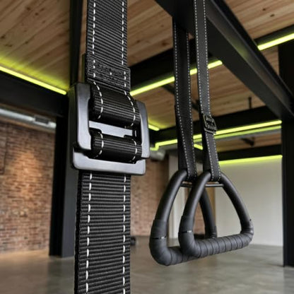 Gymnastic Rings, Gymnastic Rings Equipment, Pull-up Gymnastic Rings, Home Gymnastic Rings no-Punch bar Lanyard for Training Workouts - color: Black