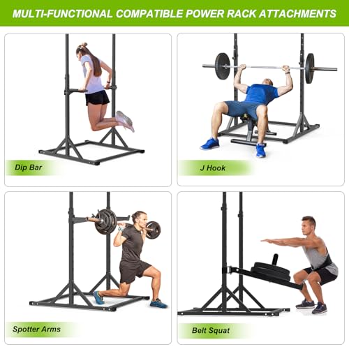 SELEWARE Power Cage Accessories, Dip Handles, Pull‑Up Stations, and Multi‑Grip Training Attachments - color: 2" x 2" Rack with 1" Hole