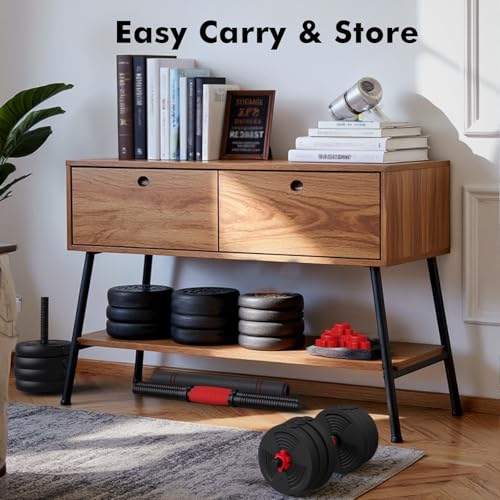 Cloudfire Adjustable Dumbbells Set, 60LB Free Weights set with Connector, 5 in 1 Dumbbell Set used as Kettlebells, Barbell, Push up Stand, Fitness Exercise for Home Gym Suitable Men/Women