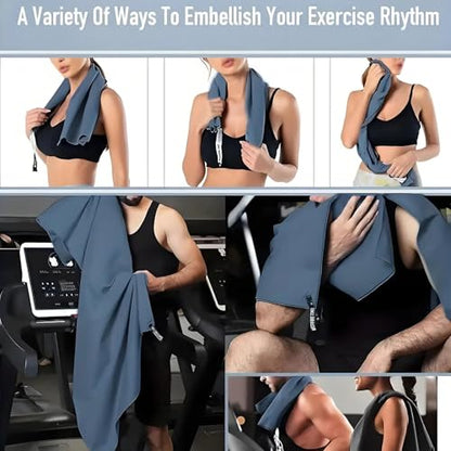 80 * 40cm Microfiber Sports Quick Dry Towel Men's Women's Super Soft Fitness Swimming Sweat Absorbent Sports Towel (Dark Gray) - color: Dark Gray