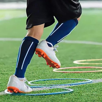 Set of 12 Agility Rings, Multifunctional Jumping Hoops, Circles for Games, Football, Gymnastics - size: 40cm