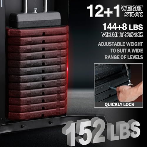 Mikolo Home Gym, Workout Station with 150LBS Weight Stack, Multifunctional Home Gym Equipment, Exercise Equipment for Full Body Strength Training - style: Mikolo Multifunctional Home Gym ProStation