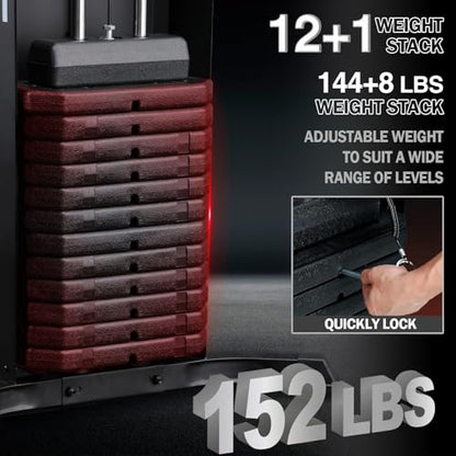 Mikolo Home Gym, Workout Station with 150LBS Weight Stack, Multifunctional Home Gym Equipment, Exercise Equipment for Full Body Strength Training - style: Mikolo Multifunctional Home Gym ProStation