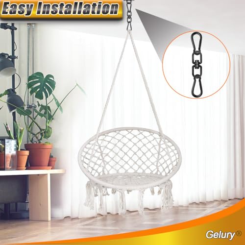 Black 304-Stainless Steel Swivel Ring - Heavy Duty Double Ended Eye Hook With Snap Hooks, Rotating Carabiner Swing Spinner Hanger for Web Tree Swing, Hammock (M8, 1Pack) - color: Black, size: M8 x 1Pack