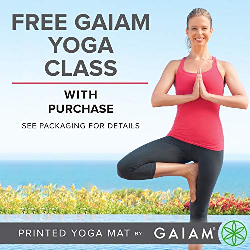 Gaiam Premium Yoga Mat, 6mm Thick Print Mat - color: Luminary