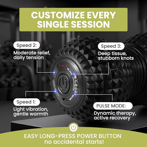 4-Speed Vibrating Peanut Massage Ball for Targeted Muscle Relaxation & Mobility Support | Textured Deep Pressure Roller | Compact & Rechargeable