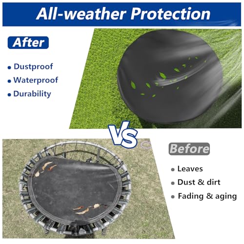 Mini Trampoline Cover 48 Inch Waterproof Fitness Trampoline Cover for Adults - Not Spring Covers (Black)