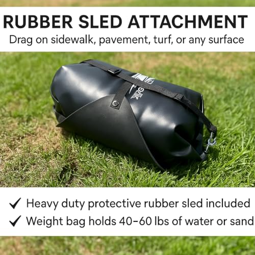 Upgraded ShredPak - Resistance Training System - Weight Sled Harness Weight Bag, Handles - Football Training, Any Surface, Strength Workout for Athletes - Burn 3X The Calories - Gym, Home and, Outdoor