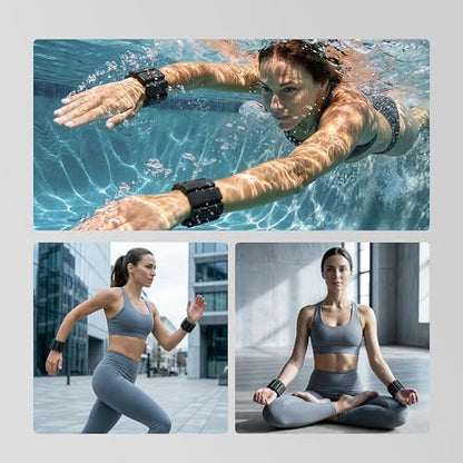PROIRON Wrist & Ankle Weights Set of 2 (1 lb/2 lb Each) Adjustable Wrist Weights for Women Men,Soft Silicone arm & Leg weights for Walking,Pilates,Yoga,Workout,Strength Training
