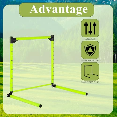 Adjustable Hurdles with Scale 23.62'' 2 Pcs Detachable Agility Training Equipment for Track Soccer & Football, Indoor & Outdoor Use, Ideal for Athletic Jumping & Speed Drills (Green)