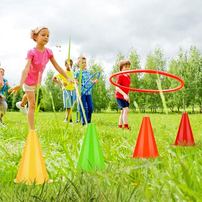 48 Pack 7" or 9" Plastic Traffic Cones Agility Field Marker Soccer/Safety/Sports/Training Cones for Skating Basketball Football Practice Drills Themed Party Decorations