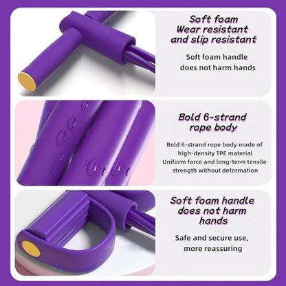 Pedal Resistance Bands with Handles, 21 Fitness Resistance Bands-6 Tube, Resistance Bands with Handles Pedal, Stretch Bands for Exercise Sit Up Exercise Equipment AB Workout Equipment for Women Men