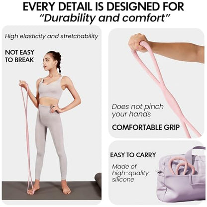 Figure 8 Resistance Band, Figure 8 Resistance Bands for Women Men,Resistance Band Figure for Working Out, Non-Slip Handles, Home Gym, Yoga & Physical Therapy