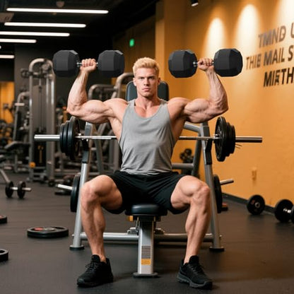 Rubber Coated Hex Dumbbell Weight Set, Multiple Sizes Exercise & Fitness Dumbbells,100LB Set or 110LB Set, 35-50 Lbs Pairs, Hand Weight for Muscle Toning, Strength Building & Full Body Workout