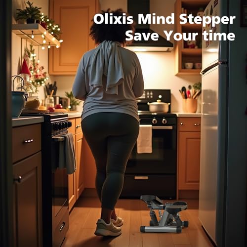 OLIXIS Stepper Machine with Resistance Bands - Mini Stair Stepper for Home Exercise, Portable Weight Loss & Full Body Workout Equipment
