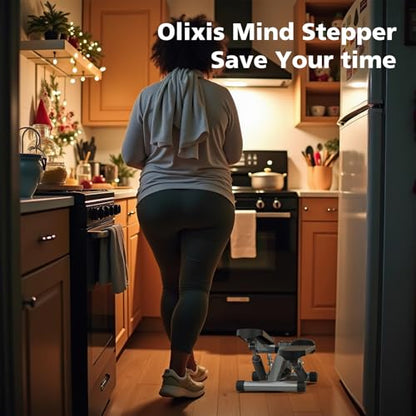 OLIXIS Stepper Machine with Resistance Bands - Mini Stair Stepper for Home Exercise, Portable Weight Loss & Full Body Workout Equipment