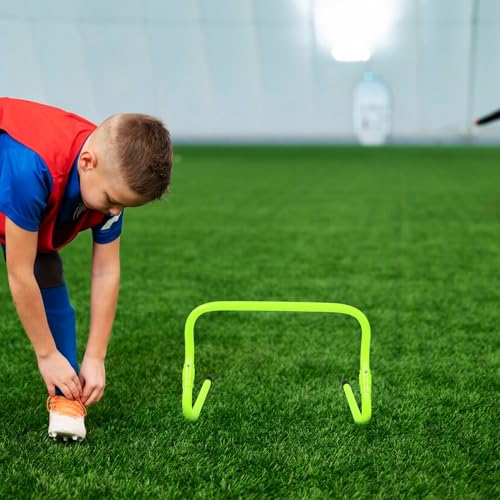 Agility Hurdle Adjustable Height PVC Plastic Training Hurdles for Football Speed and Agility Drills, Foldable Green Sports Equipment for Youth Athletes