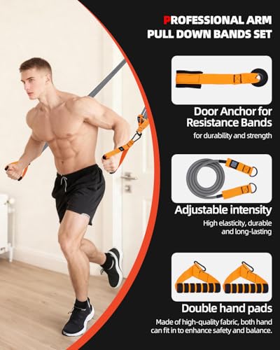 Abahub Arm Training Bands Set, Resistance Bands with Handles and Ankle Straps for Woman and Man, Set for Strength Training, Workout Bands for Arms, Exercise Bands for Home Gym
