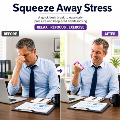 Hand Exercise Grip Ball for Grip Strength Training, 4-Finger Squeeze Ball, Textured Silicone Finger Exerciser for Stroke Hand Exercise, Arthritis and Carpal Tunnel Routines and Stress Relief