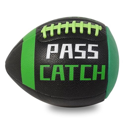 PassCatch Training Football, Composite Fatherless Bounce Back Youth Football, Training Improving Enhance Solo Passing Catching Skills (Deflated) - style: Youth Size(Ages 5-13)