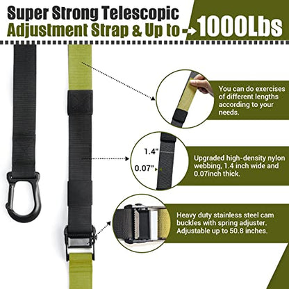 Home Resistance Training Kit, Resistance Trainer Exercise Straps with Handles, Door Anchor and Carrying Bag for Home Gym, Bodyweight Resistance Workout Straps for Indoor & Outdoor