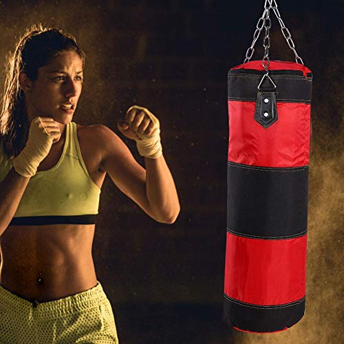 Tbest Heavy Boxing Punching Bag, Empty Sandbag Hanging Punching Bag Training MMA Kickboxing Muay Thai Boxing Sandbag Hook Kick Sandbag for Kid Adult