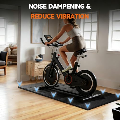 Treadmill Mat for Floor & Carpet Floors, 63" × 30", 0.2" Thick Non-Slip Treadmill Mat for Carpet, Mat for Under Treadmill on Carpet Hardwood Floors