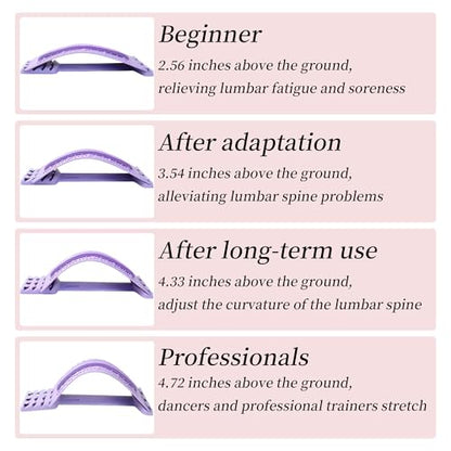 Back Stretcher for Lower Back Pain Relief,4 Lever Lumbar Support Board for Spine Decompression and Scoliosis Relief,Crack Your Back with This Cracking Device (Purple) - color: Purple
