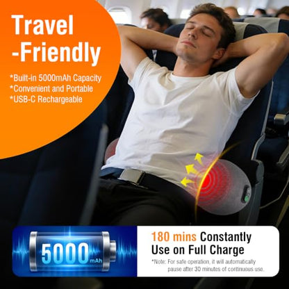 USUIE Cordless Lumbar Support Pillow, Lower Back Massager for Pain Relief