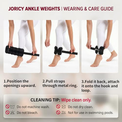 Adjustable Ankle Weights for Women Men A Pair of 1-3/4/5/6/8/10/20LBS - color: Black