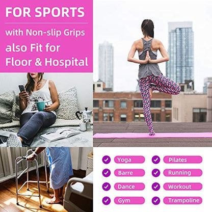 Busy Socks 2 Pack Women Ankle Non Slip Yoga Pilates Grip Socks with Cushion - color: 2 Pairs Purple