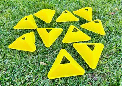 Unicorn Co Premium Football Soccer Agility Plyometric Training Triangle Plate Cones 20pcs - color: Yellow