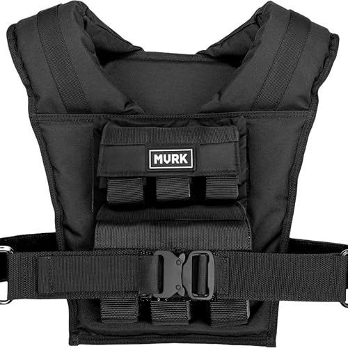 MVRK Weighted Vest Men 15lbs/25lbs/35lbs/45lbs/65lbs/100lbs – No-Bounce Adjusable Heavy Duty Rucking & Strength Training Vest with Removable Iron Weights for Calisthenics, HIIT, Hydrox - size: 25lbs