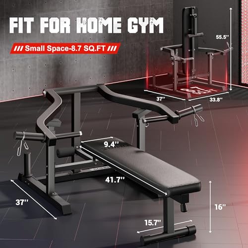 Chest Press Machine, GOIMU Z1-PRO Weight Bench Press Machine with Independent Arms, Adjustable Flat Incline Bench Press for Chest, AB Workout Home Gym Equipment - color: Black