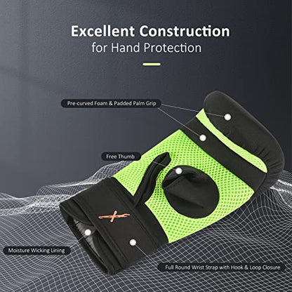 MaxxMMA Neoprene Washable Heavy Bag Gloves - Boxing Punching Training