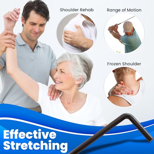 RangeMaster ShoulderWand Therapy Stretching Tool│Collapsible Stretching Bar│Physical Therapy Tool for Recovery and Increasing Motion (Black) - color: Black