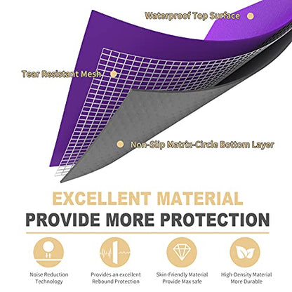 GXMMAT Extra Large Exercise Mat 16'x6'/12'x6'/10'x6'/8'x6'(7mm) - color: Purple Grey, size: 6*8 FT