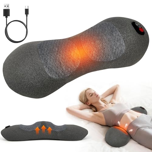 Smooth Triple Fusion Back Massager with Heat - Sciatica Pain Relief & Spine Decompression Device, Deep Tissue Massager for Lower Back Pain, Office Chair and Home Use (Black)