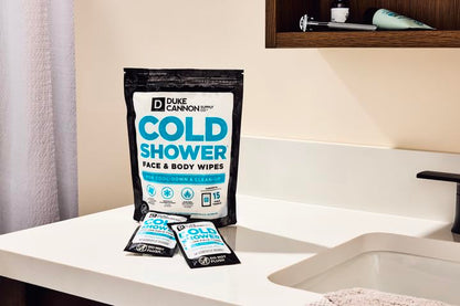 Duke Cannon Cold Shower Cooling Field Towels – Menthol Body Wipes for Men, No Rinse Face & Body Cleansing Wipes, 15 Individually Wrapped Towels (2 Pack) - size: 15 Count (Pack of 2)