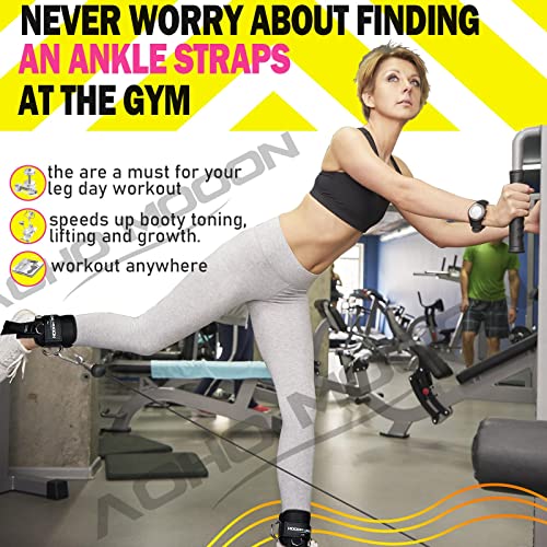 Ankle Straps for Cable Machine Accessories, Adjustable Buckle Suitable for Men & Women, Comfort fit Neoprene Ankle Cuffs for Glute Kickbacks, Lift The Butts, Gym Lower Body Exercises
