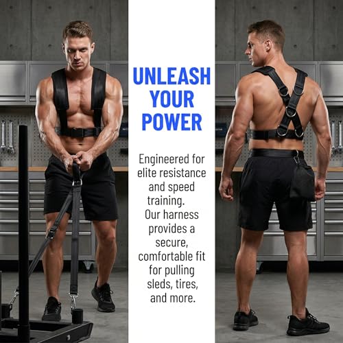 CLISPEED Fitness Sled Harness Workout Harness Exercise with Pull Strap for Resistance Training
