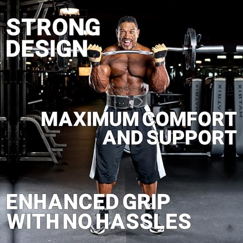 Schiek Sports Model 425 Power Series Weight Lifting Gloves - Leather Gym Gloves with Padded Palms - size: X-Large
